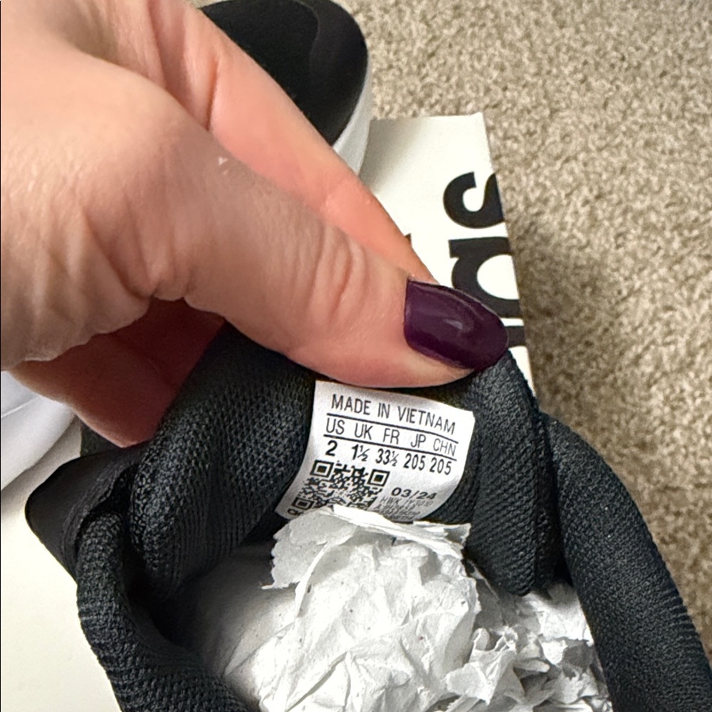 adidas Kids Black and White Sneakers - Picture 5 of 5